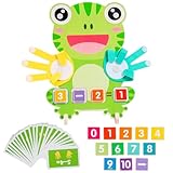 GAROMIA Montessori Spielzeug ab 3 4 5 Jahre Spielzeug Zählen Lernen Montessori Holz Mathe Lernspielzeug Holzspielzeug Pädagogisch Fingerzählmathe Jungen Mädchen Zahlenspielzeug Lernen Rechenhilfe