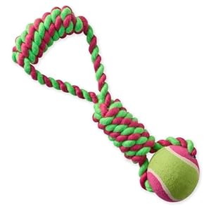 Organic Cotton Pull and Chew Dog Toys for All Pet Breeds, Pink, One Size