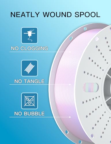 Image of PINBALL Silk Rainbow PLA 3D Printer Filament 1.75mm Shiny Multi-Color Changing Filament 3D Printing PLA Filament Dimensional Accuracy + /- 0.02mm 1 KG Silk Rainbow Afterglow