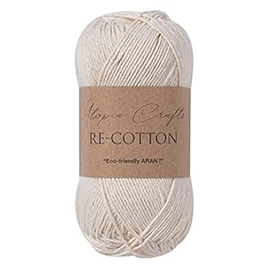 Utopia Crafts Re-Cotton Strickgarn 100g Cremefarben