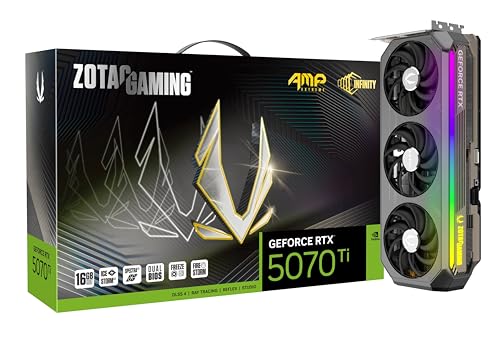 Image of ZOTAC Gaming Geforce RTX 5070 Ti AMP Extreme Infinity Graphics Card - Black|16 GB|DLSS 4|GDDR7|256 Bit|Icestorm 3.0 Advanced Cooling|Triple Fan|Spectra 2.0 ARGB Lighting|ZT-B50710B-10P
