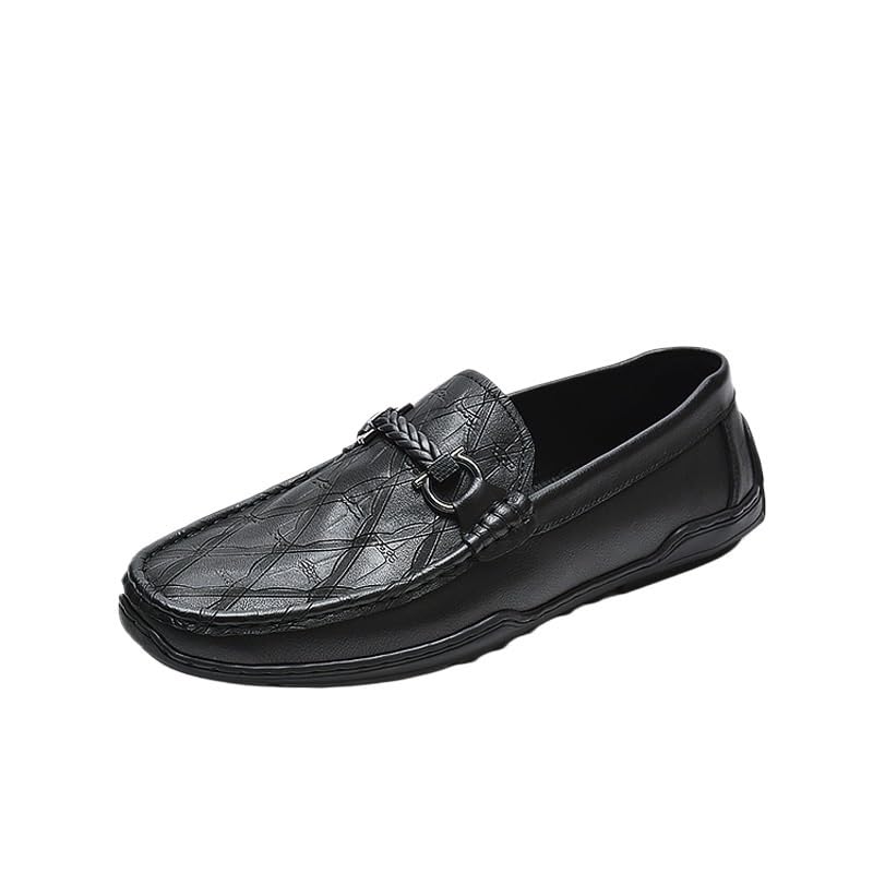 Men's Casual Slip On Leather Loafers Handmade Business Shoes Moccasins for Summer Outdoor Driving & Walking