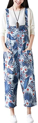 Youlee Women's Summer Wide Leg Pants Denim Dungarees Jumpsuit Pants