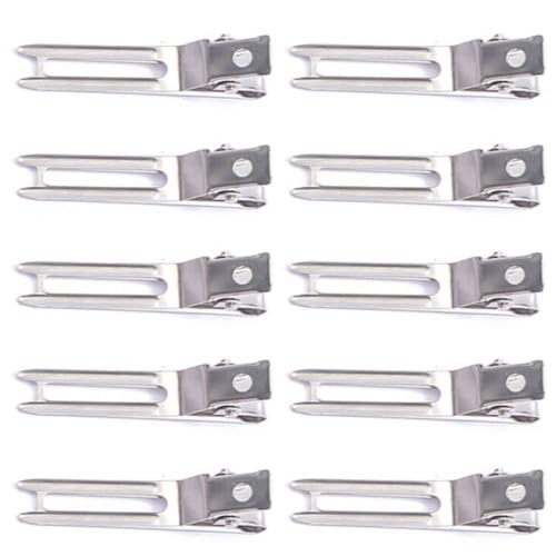 Leadigol 50 PCS Hairdressing Double Prong Pin Curl Clips, Metal Curl Setting Section Hair Clips Alligator Hair Pins Styling Clips for Hair Extensions