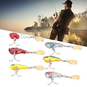 6 stks Levendig Nep Visaas, 13g Vis Vorm Lokken Visaas met Roestvrij Stalen Haken Oppervlak Anticorrosieve Behandeling Metalen Mini VIB Vis Lokt Voor Vissen