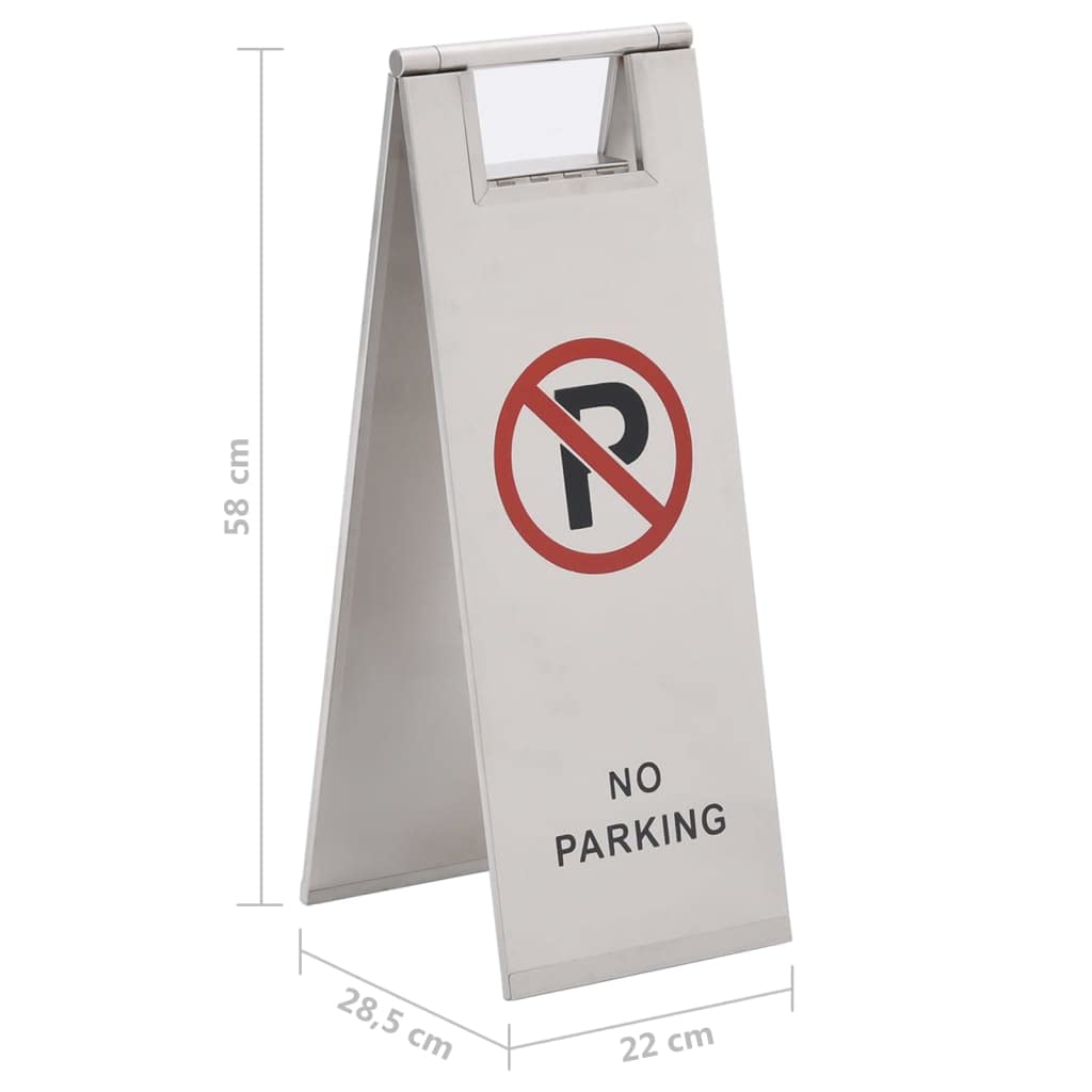 Cartel de aparcamiento plegable de acero inoxidable de doble cara como señal de aparcamiento y señal de advertencia para identificar privado reservado visitar clientes, empleados, proveedores
