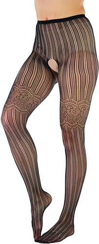 Image of ToBeInStyle Women's Elegant Floral Lace Inspired Spandex Net Full Length Tights