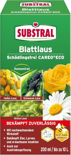 Substral Blattlaus Schädlingsfrei CAREO Eco 200ml gegen Blattlaus Spinnmilbe Weiße Fliege Gallmilbe und Schildlaus bekämpft auch Eier & Larven