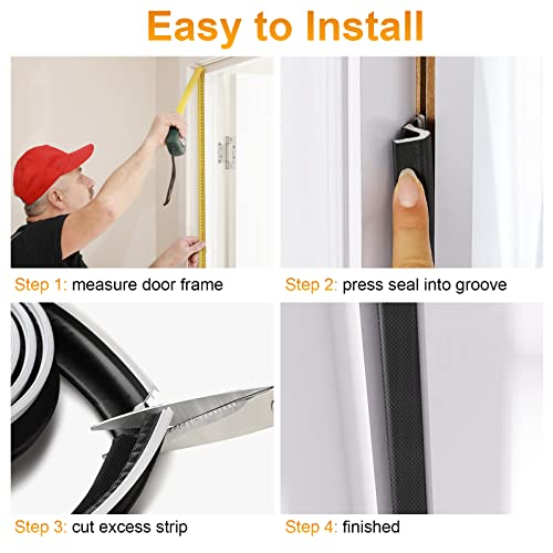 Dasiautoem Door Weather Stripping Seal Strip Foam Kerf Door Frame Weather Stripping For Doors And Windows,Weather Stripping Door Seal,Foam Kerf Weather Stripping For Doors(Black) #TOP4