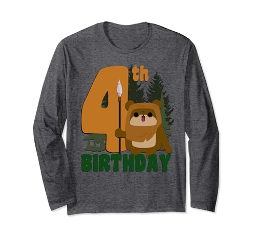 T-shirt Star Wars Ewok Endor 4 ans manches longues anniversaire garçon fille