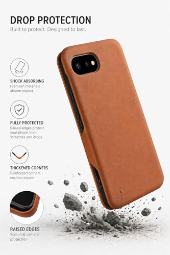 Image of Premium Vegan Leather Wallet Case for Google Pixel 10A, Premium PU Flip Cover with Card Slot, Magnetic Closure, Kickstand, Slim Durable Design, Privacy Protection - Brown