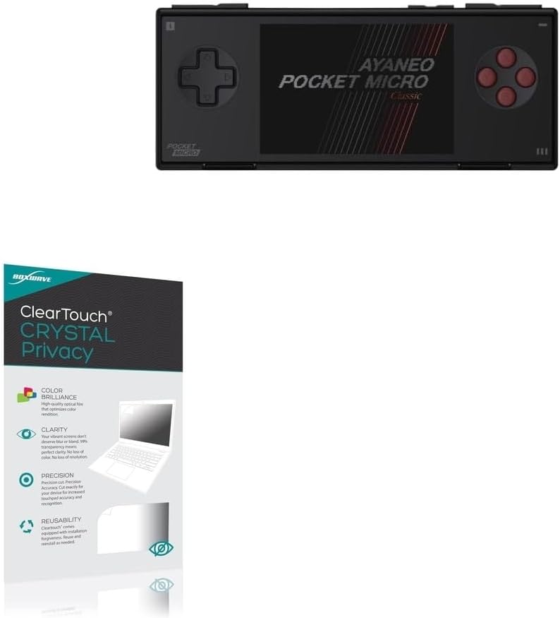 BoxWave Screen Protector Compatible with Ayaneo Pocket Micro - ClearTouch Crystal Privacy (2-Pack), Privacy Screen Protector Flexible Film Clear