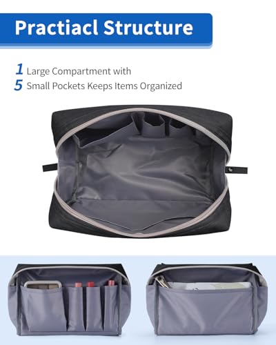 Narwey Makeup Bag Travel Cosmetic Bag Organizer Toiletry Bag Make Up Bags with Compartments for Women Girls (Large, Black)4