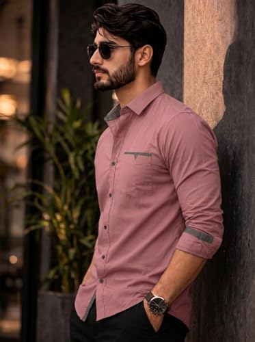 Image of Amazon Brand - INKAST Cotton Shirt for Men | Regular Fit Full Sleeve Casual Shirt | Stylish Formal Office Wear Shirts for Men | Soft Comfortable Breathable Cotton Fabric | Fashionable Office Wear