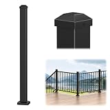 BLIKA 1 Pack 2.56 in. x 2.56 in. x 39 in. Aluminum Deck Railing Post with Screws, Porch and Deck Railing Post...