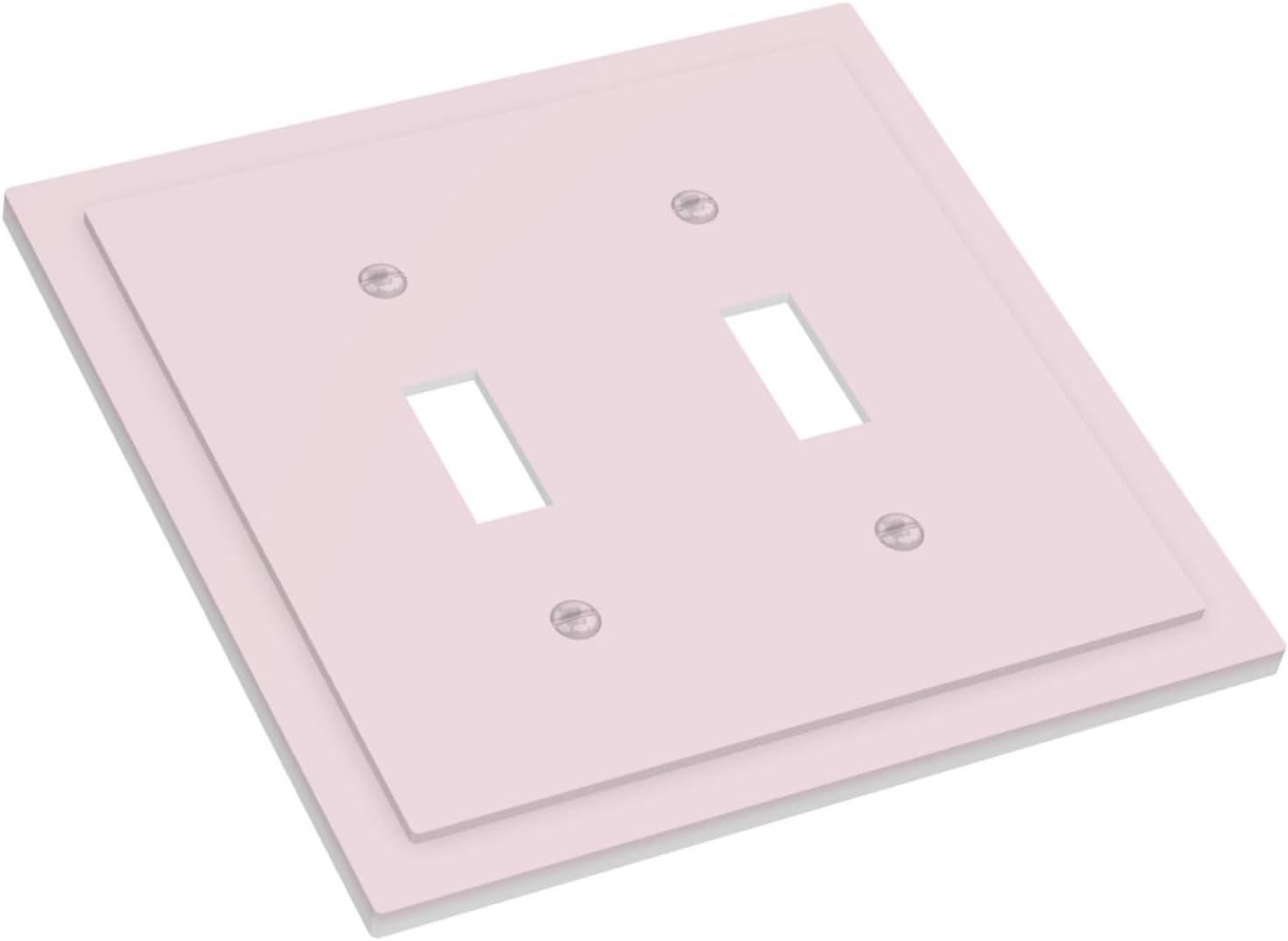 Decorative Light Switch Cover Rose Pink 2 Gang Wall Plate Double Toggle Switch Plate Receptacle Electrical Outlet Cover Switchplate for Bathroom Bedroom Home Decor