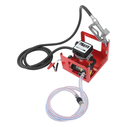 Fuel Transfer Pump 12V Electric Diesel Transfer Pump with 0-11Gal(0-50L)/Min Flow Rate and Heavy-Duty Metal Housing Portable Fuel Pump for Diesel Transfer