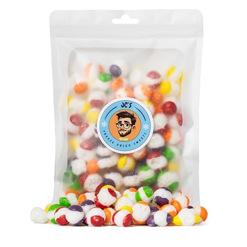 JC’s Freeze Dried Sweets – Crunchy Halal Freeze Dried Candy & Fruit | Sweet & Sour Dry Sweets | Freezy Sweet Bundle | White Mix