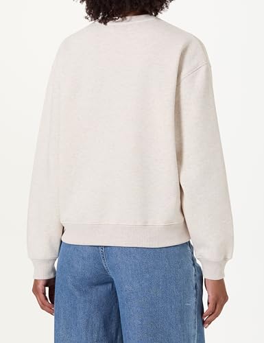 Tommy Hilfiger Damen Sweatshirt ohne Kapuze, Elfenbein (Heather Oatmilk), XXXL – Ansicht 3