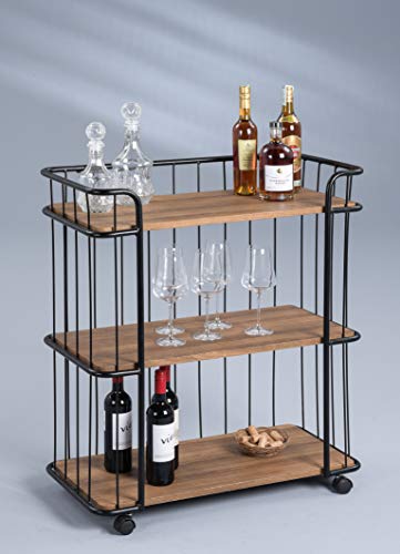 Preisvergleich Produktbild HomeTrends4You Austin Beistellwagen / Beistelltisch, MDF, braun, 80x90x40cm