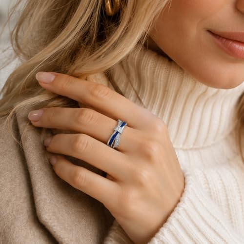 Blue Sapphire Crystal Ring at 40% Off with Coupon - Image 6