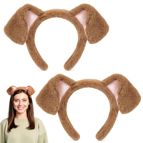 Mototo 2PCS Golden Retriever Dog Ears Headband Brown Puppy Costume for Kids