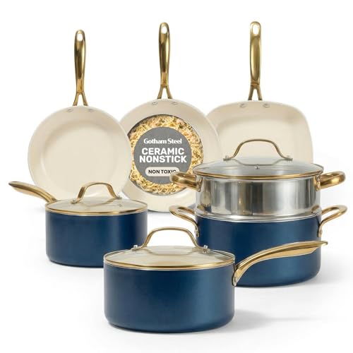 Gotham Steel 12 Pc Ceramic Cookware Set Nonstick...