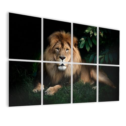 Pack de 8 Paneles Acústicos Decorativos Autoadhesivos con Retrato de León 48"x32" para Oficina, Hogar y Estudio miniatura 1
