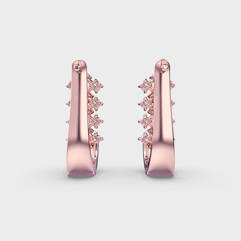 Magnifici cerchi Marvel in argento sterling 925 | Placcatura in oro rosa | N. pietra: 34 | Dimensioni gemma: 0,01-0,07 mm | Peso: 0,89 crt | Forma: rotonda e baguette | 5,178 grammi | R_00023
