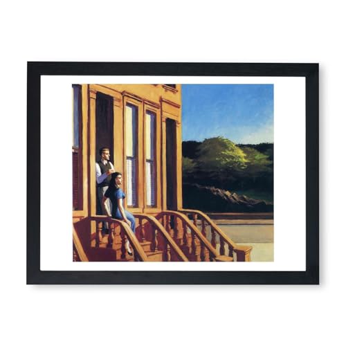Soleil sur pierres brunes Edward Hopper petite affiche encadrée tableau Spiffing Prints