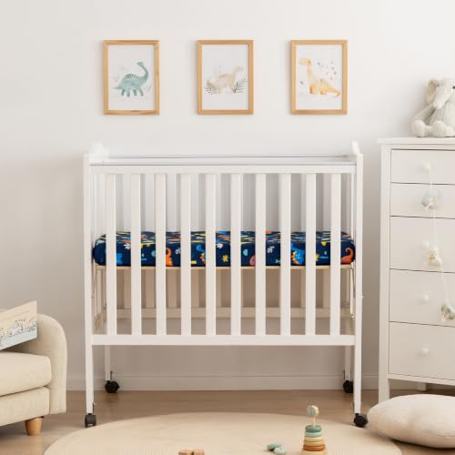 Image of david's kids 3 Pack Mini Crib Sheets, Soft Breathable Premium Pack N Play Sheets for Baby Boys Girls Neutral, Playard and Mini Crib Mattresses, Dinosaur