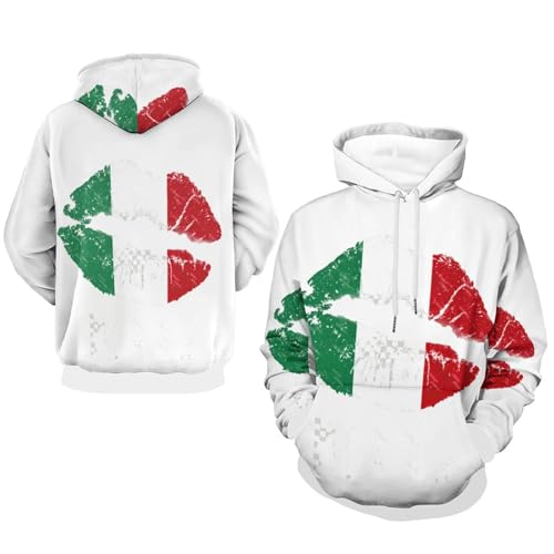 Veste Travail Homme Capuche Motif Italie Drapeau Veste Chaude Unisex Manquer Professionnelle Classique Sweat Britannique Adolescent Campus Sport Personnel...