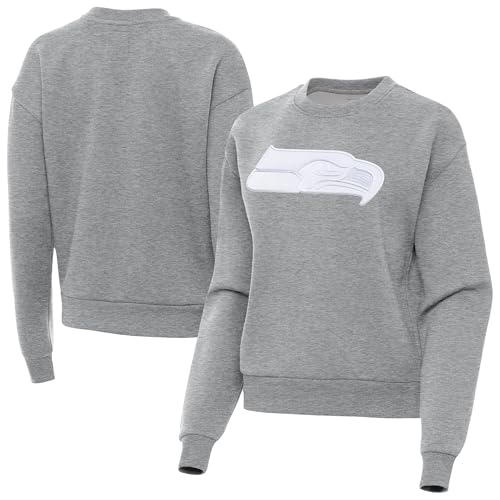 Antigua Women's Heather Gray Seattle Seahawks Victory Pullover Sweatshirt