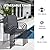 VICLLAX 7 Pieces Patio Outdoor Dining Set, 59" Metal Dining Table with Umbrella Hole and 6 Stackable Textilene Chairs for Patio, Lawn, Garden, Porch, Black Table/Grey Chairs
