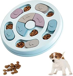 Dog puzzle toy - Slow Feeder - Interactive Training Toy Box - Creative Dog Smart Beginner, Improve Dog's IQ, Non-Slip Slow Feeder for Puppy Dogs Boredom(Blue)