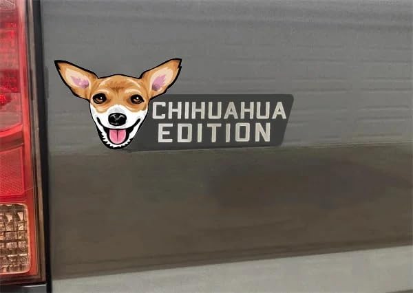 Image of Dog Edition Car Badges Laser Cutting 3D Badge Automotive Decals Stickers for Truck Rv Boat Exterior Decoration, Funy Animal Decor Car Accessories Gifts (Chihuahua)