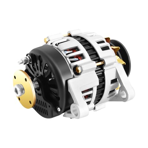 2000W 24V DC Dual Wheel Permanent Magnet Generator - Brushless Low RPM (4500) Agricultural Alternator with Pure Copper Coil, Built-in Voltage Regulator & Heat Dissipation for Tractors,Quadricycles