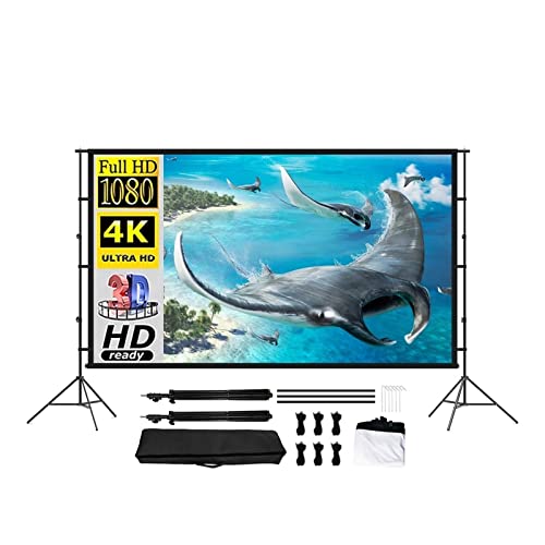 Pantalla de proyector para exteriores, Soporte de trípode doble for exteriores, pantalla plegable for proyector HD con de 100 120 pulgadas, espesada de seda de leche, for el hogar(120 inch)