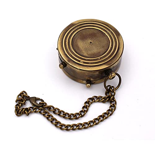 Ocean Replicas Brass Finish Compass With Famous Thoreau's Quote Engraved Go Confidently In The Direction Of Your Dreams! Live The Life You've Imagined With Chain And Indian Rosewood Storage Case. #TOP4