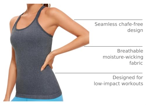 Image of CRZ YOGA Seamless Rib Scoop Neck Tank Tops