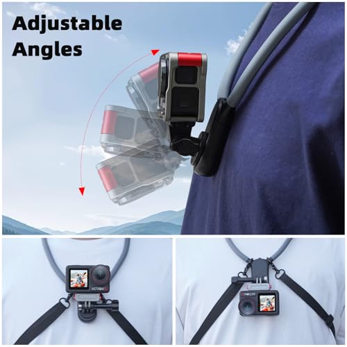 Soporte de cuello BRDRC magnético con clip de teléfono para GoPro e Insta360 6