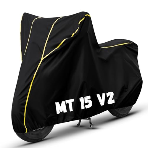 Image of Bike Cover for MT 15 V2 100% Waterproof, Dustproof & Scratch Resistant| Fully Bottom Elastic UV Resistant Heavy Duty Body Cover | All Weather Outdoor Use