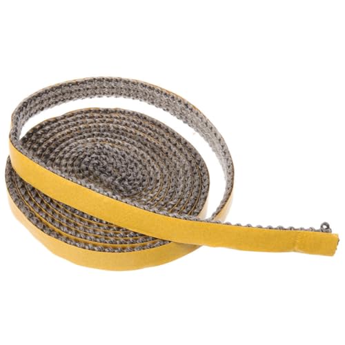 UKCOCO 1 Rollo Cinta de Junta de Estufa Junta de Puertas hogar Aislamiento Banda SOGA focas Juntas Junta de hornos de Madera Sello de Cuerda de Quemador de leña Fibra de Vidrio Amarillo