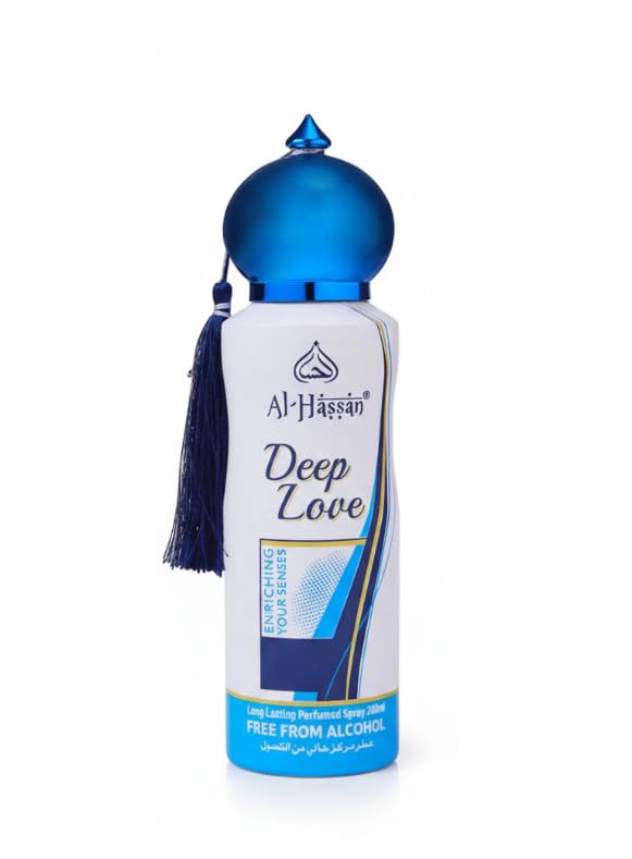 Al-Hassan Deep Love Long Lasting Perfumed Spray for Men & Women | Alcohol-Free Body Spray | Fresh Premium Fragrance | 200ml-picture-34