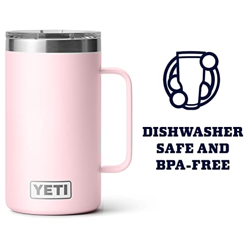 Image of YETI Rambler 24 oz Mug, Vacuum Insulated, Stainless Steel with MagSlider Lid, Ice Pink