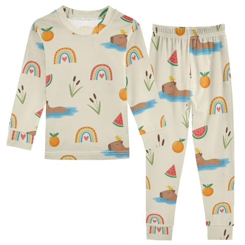 Pajama Sets Long Sleeve Cute Animals and Fruits Soft Comfy Sleepwear 2 Piece PJS 3-8T