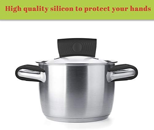 4Pack Cast Iron Handle Cover -Protect Your Hands -Pot Holders for Kitchen - Heat Resistant - Silicone Hot Handle Holder for Skillets, Frying Pans & Griddles, Metal Aluminum Cookware Handles (Black)