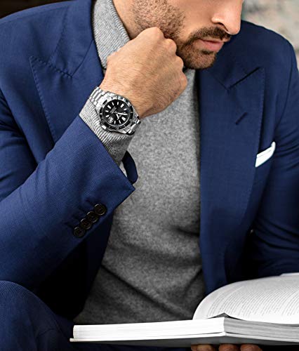 Stuhrling Original Men's Watches Dive Watch Black Dial 42Mm Silver Stainless Steel Bracelet Water Resistant To 330 Ft (Black) #TOP4
