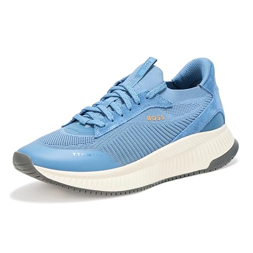 BOSS, Modern Knit Structure Running Sneaker, Dessert Blue, 8