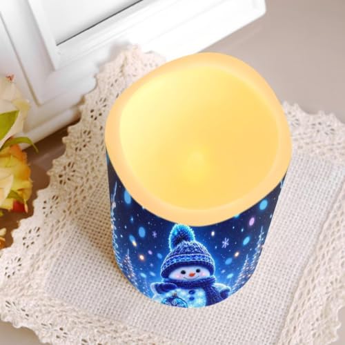 Image of Snowman LED Flameless Candles Set of 4